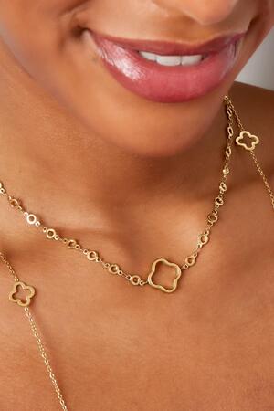 Chain circles with clover Gold Stainless Steel h5 Picture3